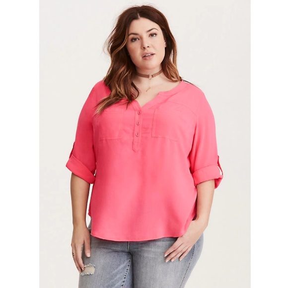 torrid Tops - Torrid Harper Challis Pullover Blouse, Sz 4X